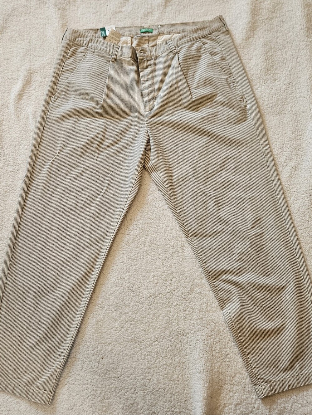 Mens United Colors Of Benetton Striped Cotton Pant Size 54 (US 38)